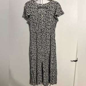 Black and White Floral Women's Dress